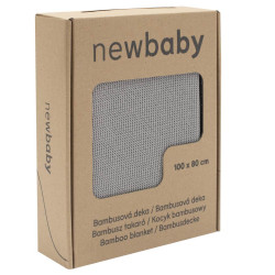 Bambusová pletená deka New Baby 100x80 cm grey, Šedá