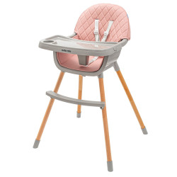 Jídelní židlička Baby Mix Freja wooden dusty pink, Růžová