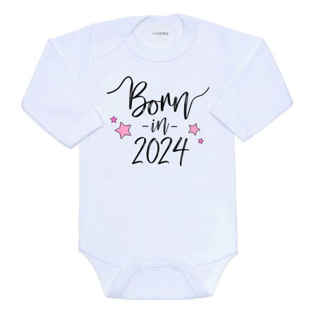 Body s potiskem New Baby Born in 2024 růžové, Bílá, 56 (0-3m)
