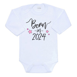 Body s potiskem New Baby Born in 2024 růžové, Bílá, 62 (3-6m)