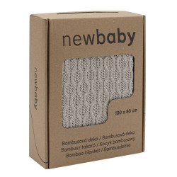 Bambusová pletená deka New Baby se vzorem 100x80 cm light grey, Šedá