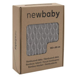 Bambusová pletená deka New Baby se vzorem 100x80 cm grey, Šedá