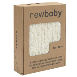 Bambusová pletená deka New Baby se vzorem 100x80 cm cream, Smetanová