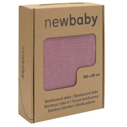 Bambusová pletená deka New Baby 100x80 cm pink, Růžová